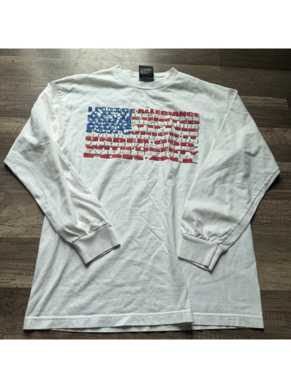 Patriotic Long-Sleeve T-Shirt With Pledge Of Allegiance Graphic By Top Heavy Med